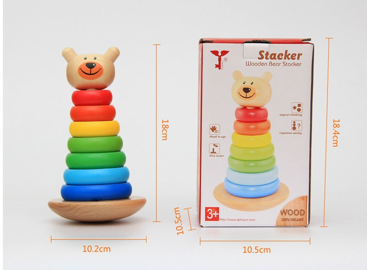 Wooden Bear Rocking Tower
