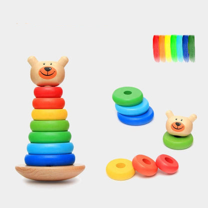 Wooden Bear Rocking Tower